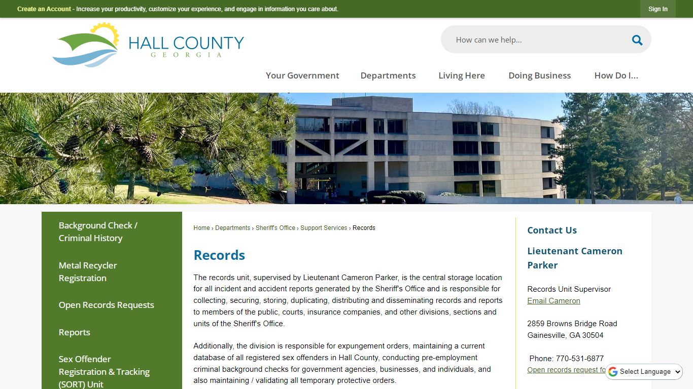 Records | Hall County, GA - Official Website