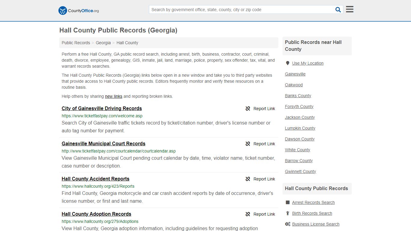 Public Records - Hall County, GA (Business, Criminal, GIS, Property ...