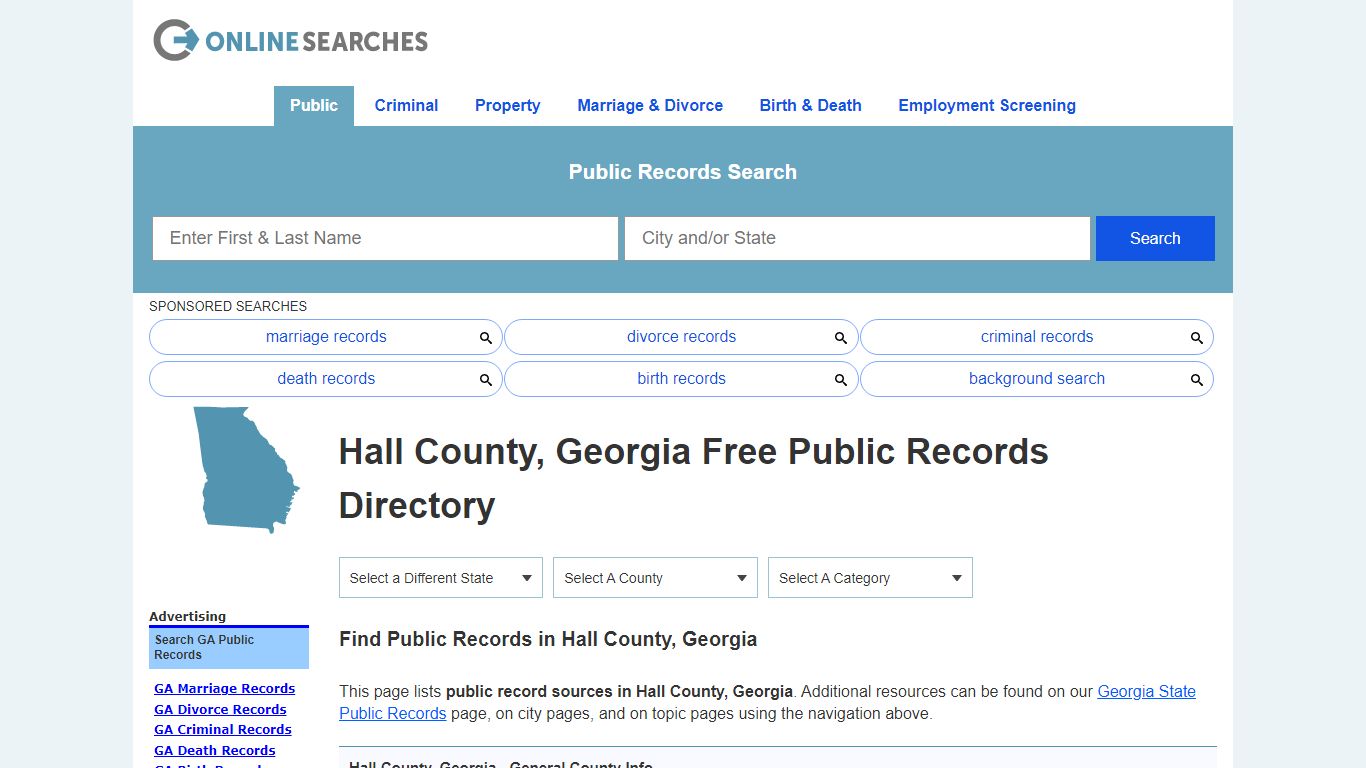 Hall County, Georgia Public Records Directory - OnlineSearches.com