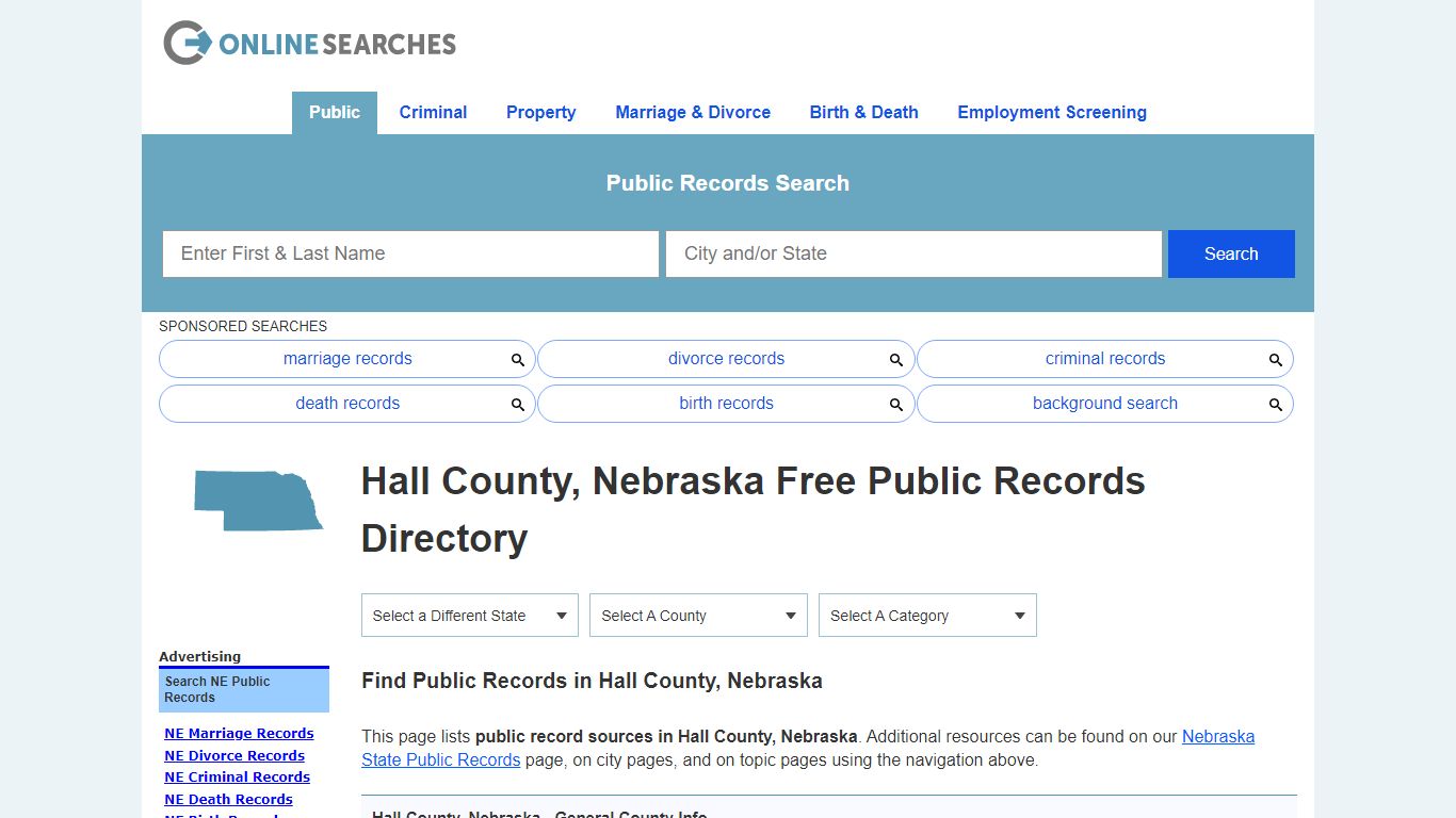 Hall County, Nebraska Public Records Directory